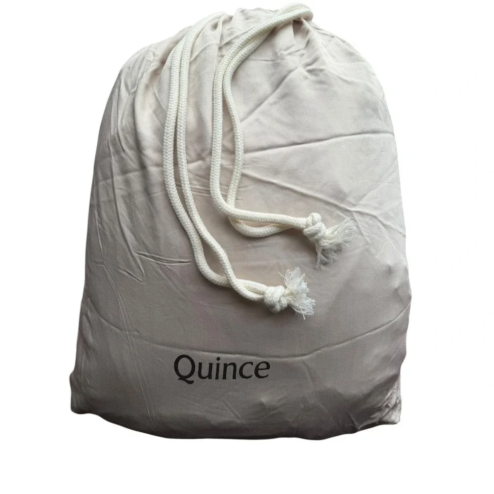 Quince Organic Bamboo Duvet Cover Set Full Queen Plus 2 Shams Sand Cooling NEW